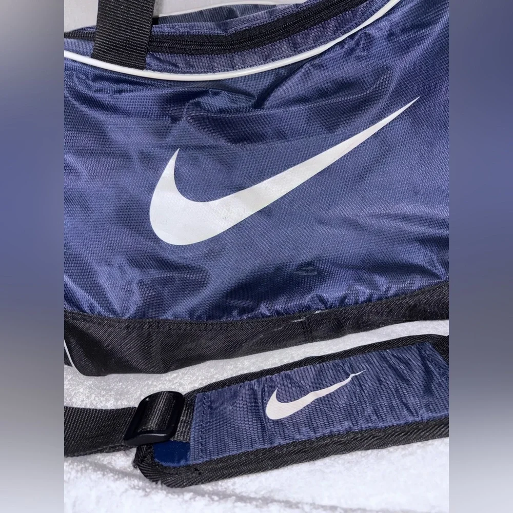 Nike Midnight Blue Duffel Bag with White Accents